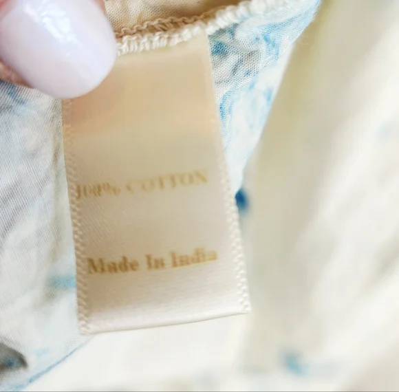 CHRISTY DAWN TIE-DYE  BLUE/WHITE PRINT MIDI PULL-ON DESIGN SZ SMALL - Picture 14 of 16